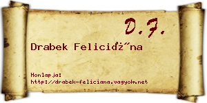 Drabek Feliciána névjegykártya
